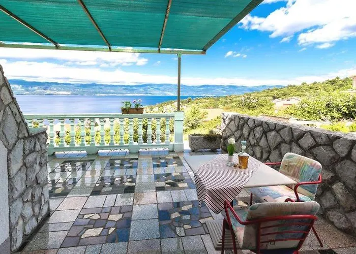 With Private Pool And Beautiful Sea View - By Traveler Tourist Agency Krk - Id 2106 * Vrbnik (Primorje-Gorski Kotar)
