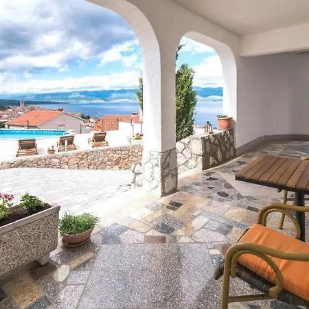 With Private Pool And Beautiful Sea View - By Traveler Tourist Agency Krk - Id 2106 * Vrbnik (Primorje-Gorski Kotar)